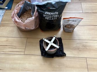 Solo stove with ~20 lbs fuel and fire starters