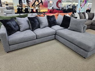 🩶JUST IN!!! GREY Studded L Shape Living Room Sectional Chaise SOFA COUCH $10 DOWN