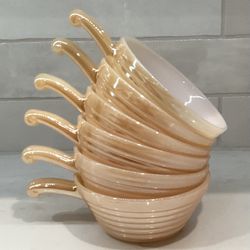 Six Vintage Fire King Bowls