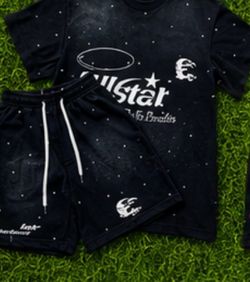All Star Black Graphic T-Shirt and Shorts Set