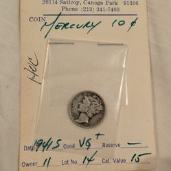 1941s Mercury Dime Silver 