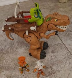 Mattel
Dinosaur T-Rex, Tribal Warriors, and Ankylosaurus.
