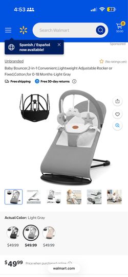 Grey baby bouncer