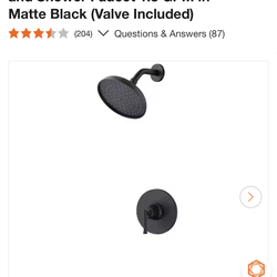 Glacier Bay matte black Single Handle Tub and shower set, NEW, with wall valve