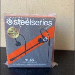 BRAND NEW SEALED SteelSeries Tusq in-Ear Mobile Gaming Headset – Dual Microphone with Detachable Boom Mic – Ergonomic Suspension Design Earphones – fo