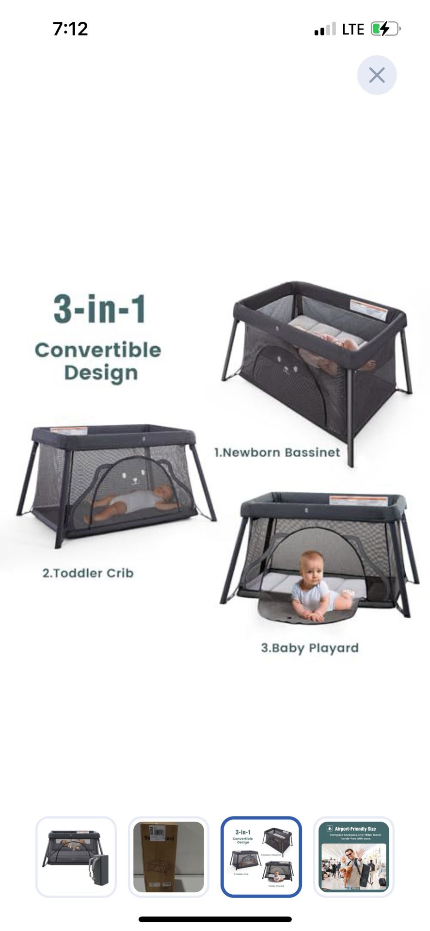 Travel crib