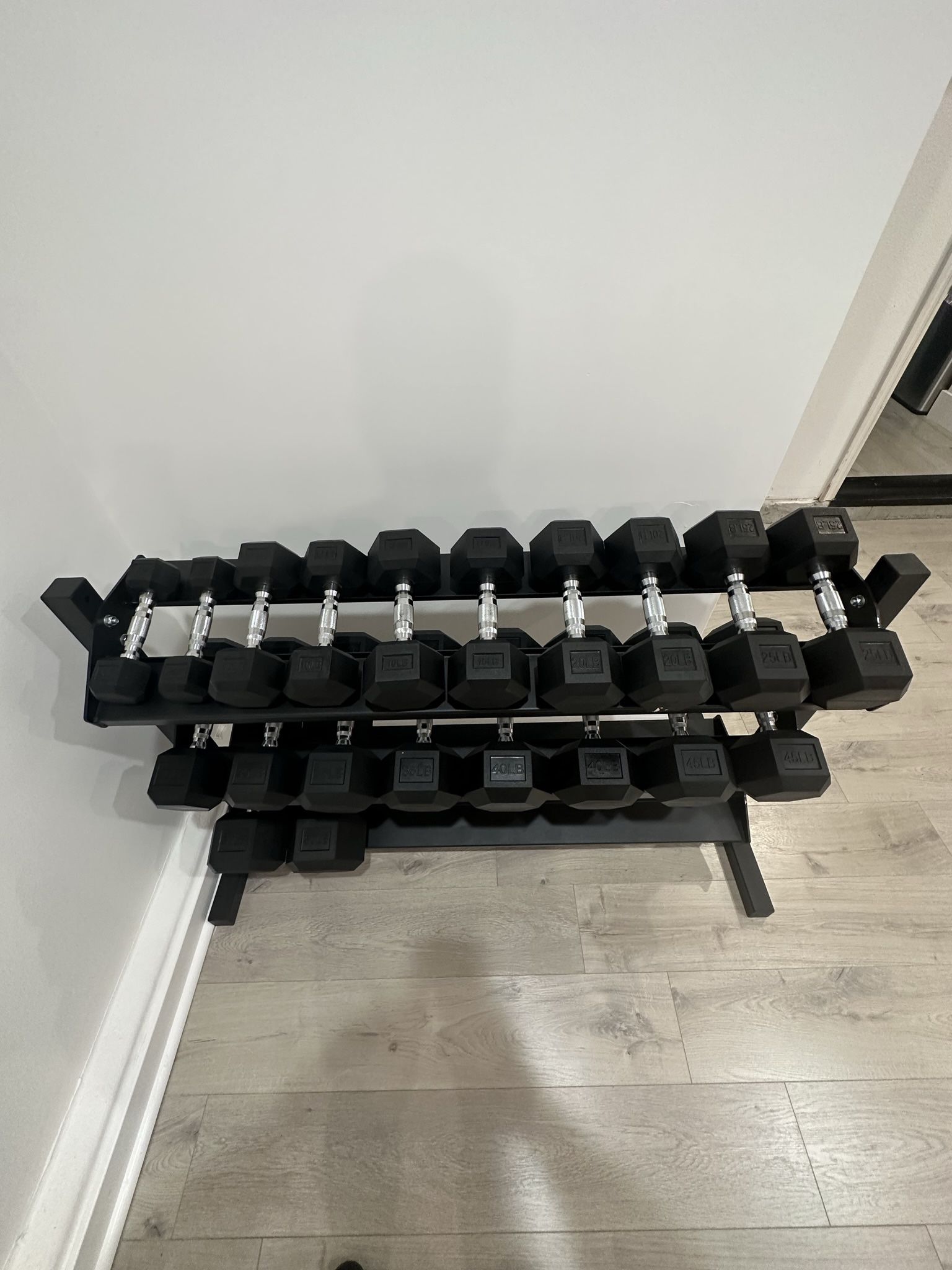 5-50lbs Dumbbells w/Rack