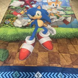 Sonic The Hedgehog Twin Size Bedding - Great Condition 