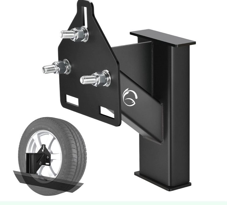 GADFISH Stake Pocket Spare Tire Carrier Mount, 3-Nuts Design Trailer Bracket Heavy Duty Holder, Fits 4 & 5 & 6 Lugs Trailer Wheels On 4",4.5'',4.75'',