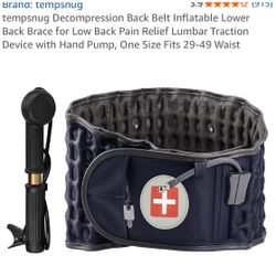 Compression Back Brace, Comes With Expander And The Inflation Leads Equals A Comfortable Fit.  Easily Inflated & Deflates.