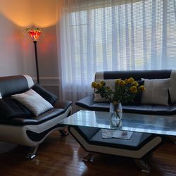 Like New Euro Style-Chair, Couch And Coffee Table