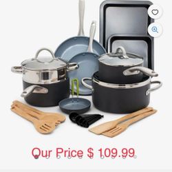 GreenPan Lima Ceramic Nonstick 18-Piece Cookware Set
