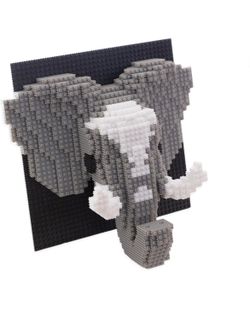 Elephant 3D Wall Art Micro Building Blocks Set