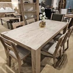 New Arrival! 7 pc Eclectic Modern Dining Table Set