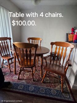 Chairs w/ 4 chairs $100.00 u pick up