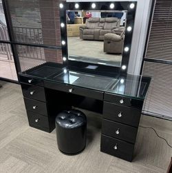 Avery Vanity & Top W/Led Black