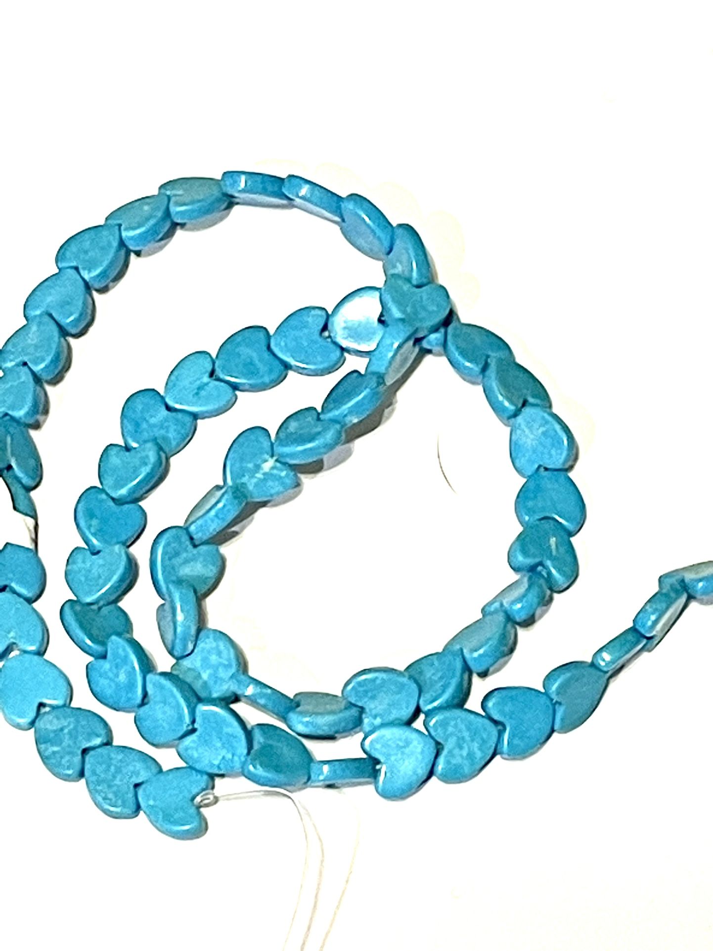 Strand Of 8mm Turquoise Heart Beads