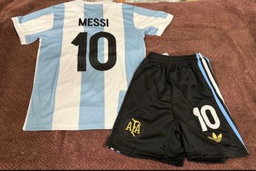 Rare Adidas Argentina Messi home retro jersey and shorts kit