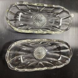 Vintage anchor hocking banana split boat dish 4 piece