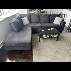 2-Piece Sectional Couch dark grey