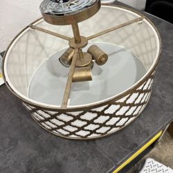 Gold And White Light Fixture 