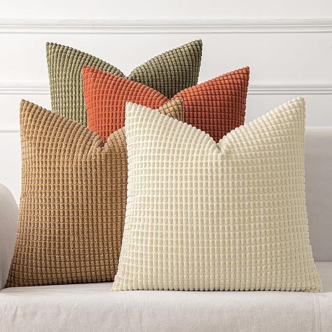 MIULEE Modern Rustic Farmhouse Neutral Warm Autumn Colors Pillow Covers. 20βX20β . Inserts Not Included.
