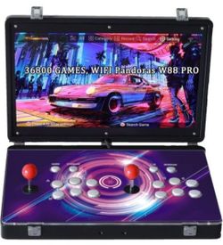 ☆ 36800 in 1 Metal Box Arcade Game Console, 22-inch HD Screen Portable 3D WiFi Pandoras Box W88 pro,Retro Video Game Machine Search Hide Save Load Pau