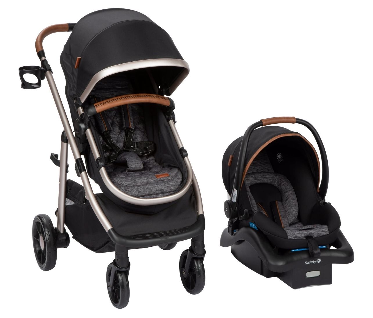 Monbebe 6-in-1 Modular Travel System, Black & Gold