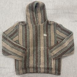 Stussy Stripe Sherpa Hoodie ‘Tannin’