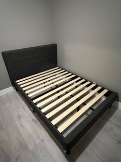 Full Size Upholstered Platform Bed Frame with Headboard