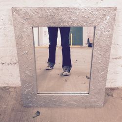 Bohemian hammered metal mirror