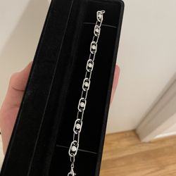 Sterling Silver 1.50ctw 8-Stone Lab Diamond Bracelet 7.5" Rhodium Plated