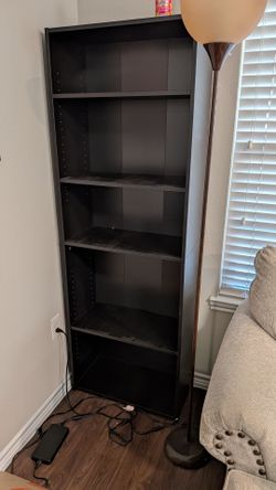 Tall Black 5-Shelf Bookcase