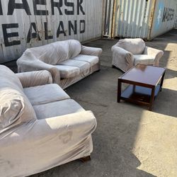 FREE DELIVERY 3-Piece Sofa Set with Coffee Table - $160