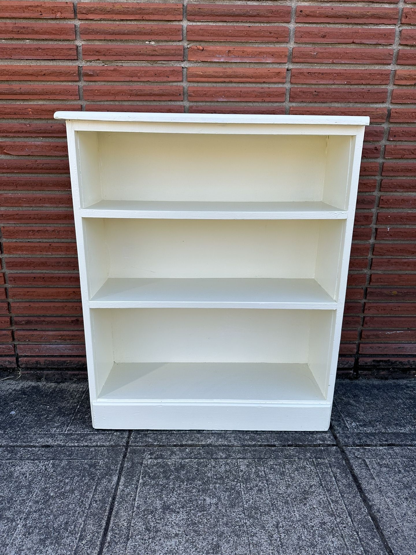 Painted White Wood Bookshelf