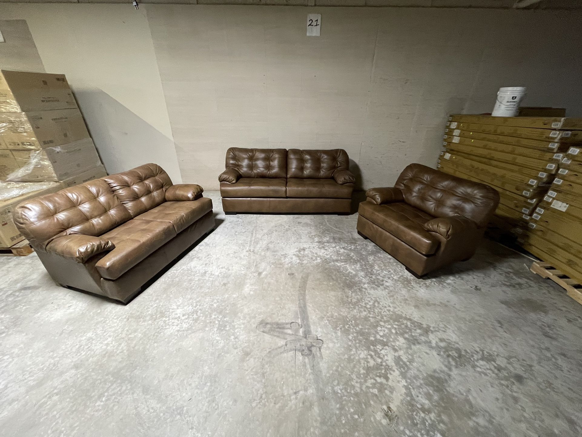 Soft Touch All Leather Sofa/ Loveseat / Chair In Chaps