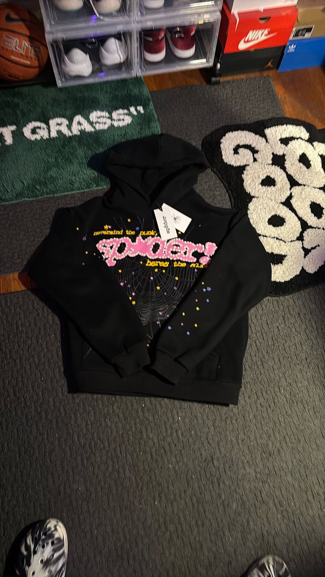 Pink Sp5der Hoodie Size M