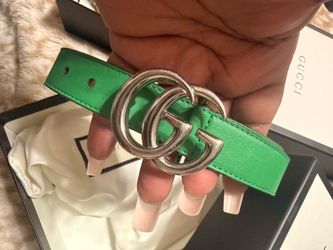 Gucci GG Marmont Green Leather Belt