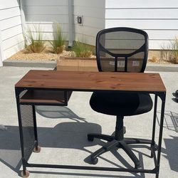 IKEA Laptop Desk And Black Chair 