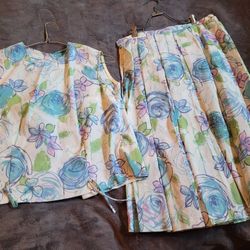 Vintage Sleeveless Top & Pleated Skirt.