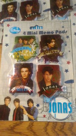 (9) JONAS DISNEY MINI NOTE PADS AND ERASERS