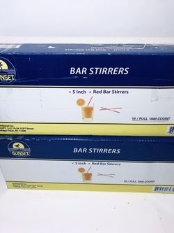 2000 Red 5 in bar stirrers 20-100 count boxes