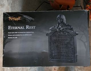 Tombstone  Spirit Halloween Eternal Rest Animated Animatronic Prop