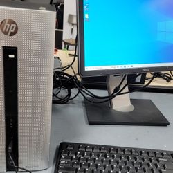 HP Pavilion DESKTOP WITH 22-INCH MONITORS,WINDOWS 10,OPEN OFFICE 