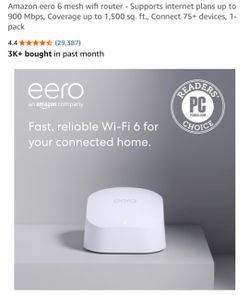 Amazon eero 6 Mesh WiFi Router – Like New w/ Original Box