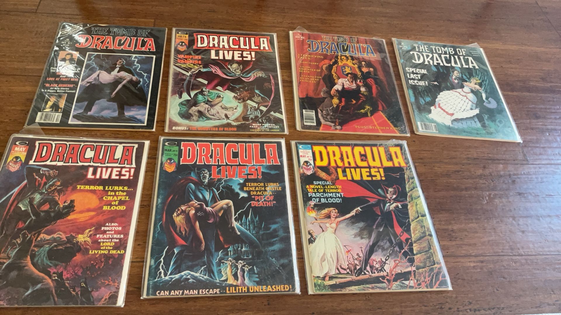 7 Dracula Lives Comic Books Sci-fi Tomb Of Dracula Comics
