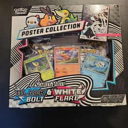 Pokemon TCG Black Bolt White Flare Poster Collection Box Factory Sealed 
