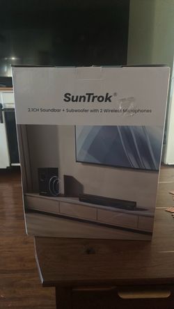 SunTrok 2.1CH Soundbar with Subwoofer and Wireless Microphones