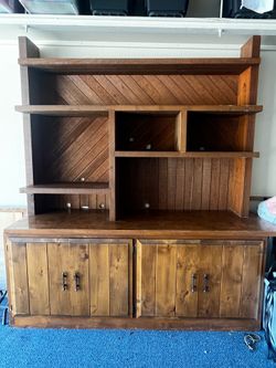 Free wood Shelving unit bookcase/entertainment center