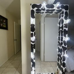 Cow Print Hollywood Mirror $100